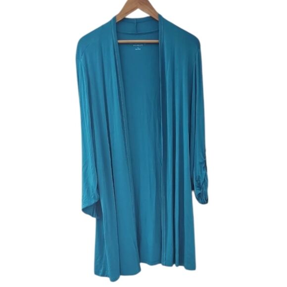 Soft Surroundings Sweaters - Soft Surroundings Blue Open Front Cardigan Sz 1X NWOT Cozy Coastal Grandma Chic